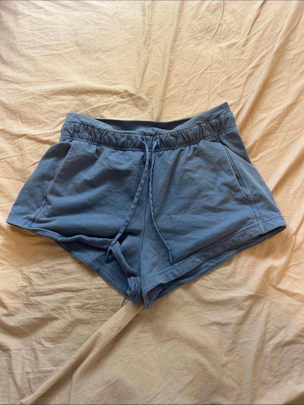 lululemon athletica Dusty Blue Knit Drawstring Athletic Shorts